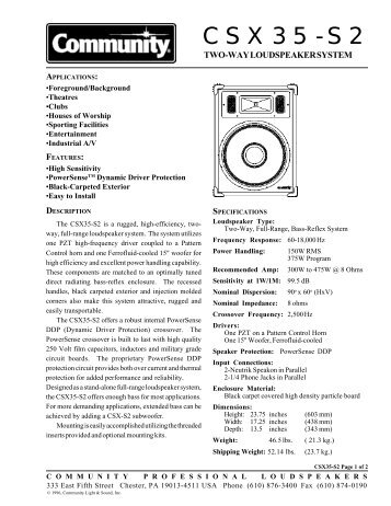 CSX35-S2 - Community Professional Loudspeakers