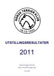 UTSTILLINGSRESULTATER - Norsk Terrier Klub