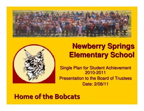 Newberry Springs Elementary School Home of the Bobcats