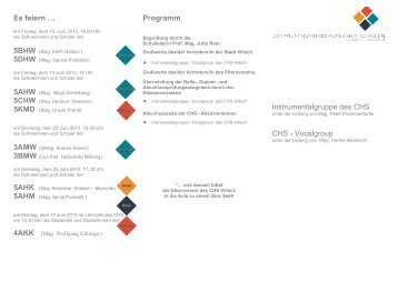 Es feiern â¦ Programm Instrumentalgruppe des CHS ... - CHS Villach