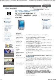 HP iPAQ hx2190 Pocket PC specifications - Computer Direct NZ