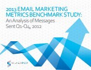 2013 Email Marketing Metrics Benchmark Study - Silverpop
