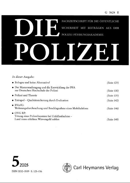 Fachaufsatz - Deutsche Hochschule der Polizei
