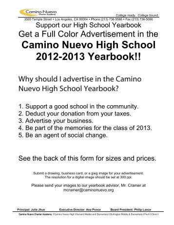 Camino Nuevo High School 2012-2013 Yearbook!!