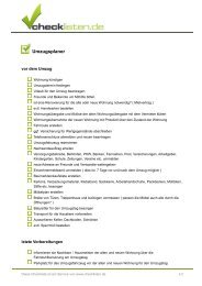 Umzugsplaner - Checkliste