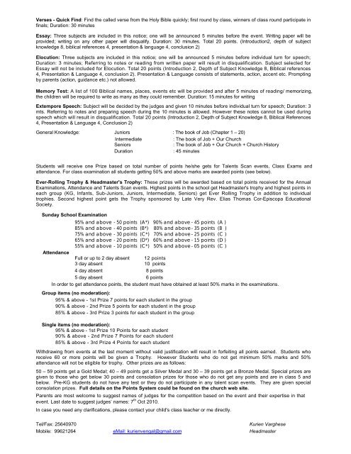 Sunday School Annual Results - St.Gregorios Indian Orthodox ...