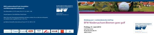 BFW Niedersachsen/Bremen goes golf - BFW Bundesverband ...