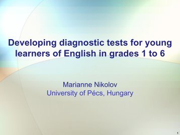 Developing diagnostic tests for young learners of English in ... - ALTE