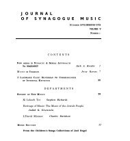 JOURNAL OFSYNAGOGUEMUSIC -  Cantors Assembly