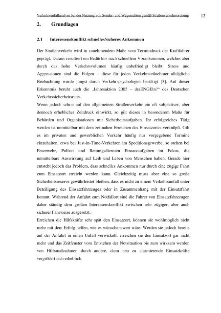 Verkehrsunfallanalyse bei der Nutzung von Sonder- und Wegerechten