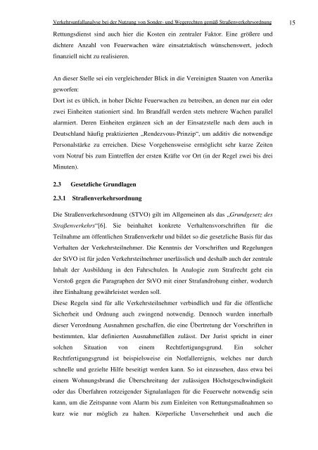 Verkehrsunfallanalyse bei der Nutzung von Sonder- und Wegerechten