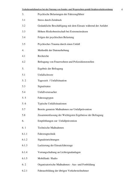 Verkehrsunfallanalyse bei der Nutzung von Sonder- und Wegerechten