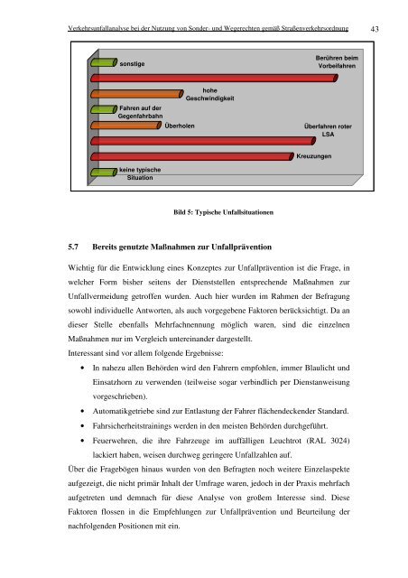 Verkehrsunfallanalyse bei der Nutzung von Sonder- und Wegerechten