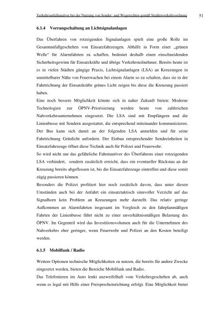 Verkehrsunfallanalyse bei der Nutzung von Sonder- und Wegerechten