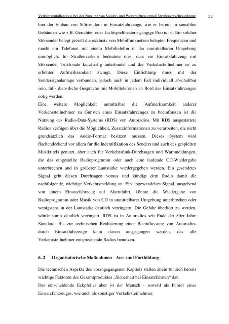 Verkehrsunfallanalyse bei der Nutzung von Sonder- und Wegerechten