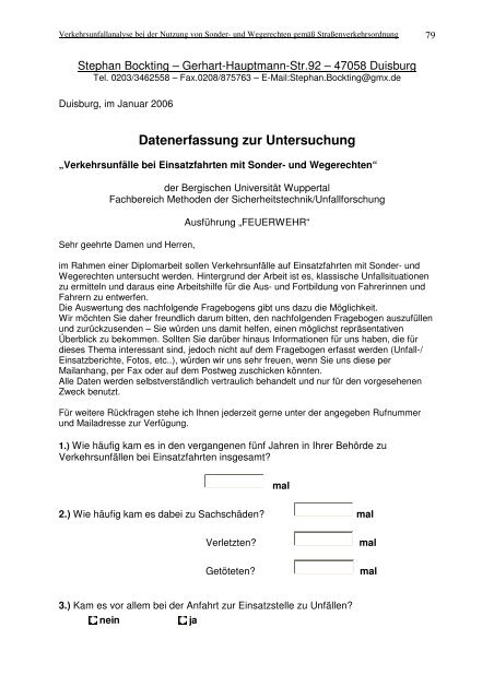 Verkehrsunfallanalyse bei der Nutzung von Sonder- und Wegerechten