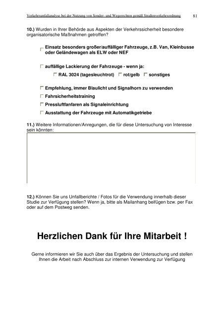 Verkehrsunfallanalyse bei der Nutzung von Sonder- und Wegerechten