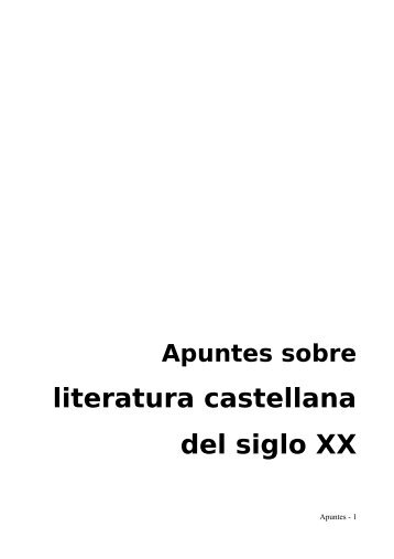 Apuntes sobre literatura castellana del siglo XX - F-eines