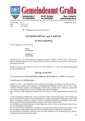 KUNDMACHUNG und LADUNG