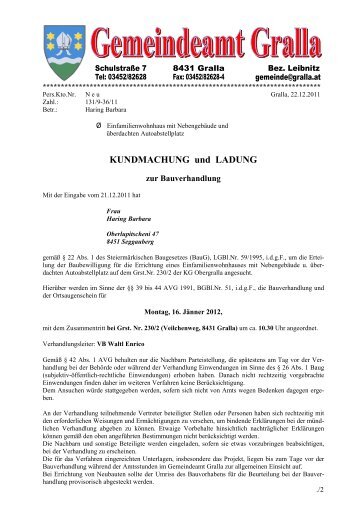 KUNDMACHUNG und LADUNG