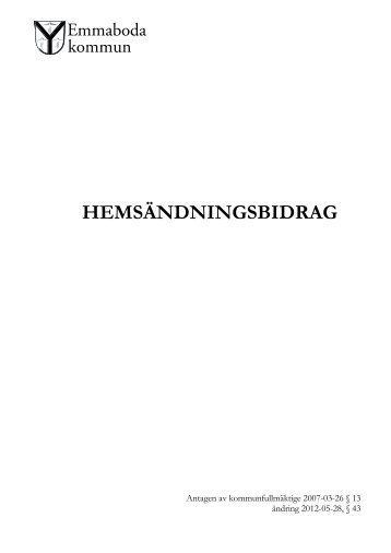 HEMSÃNDNINGSBIDRAG - Emmaboda kommun