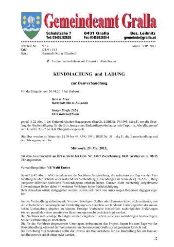 KUNDMACHUNG und LADUNG