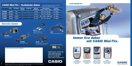 CASIO Mini-TVs - Taschenfernseher