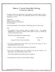 Minutes of Annual Shareholders Meeting of Precious Earth, Inc.