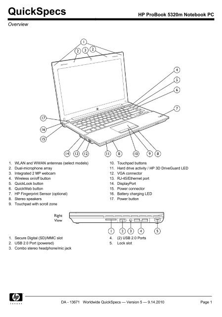 HP ProBook 5320m Notebook PC