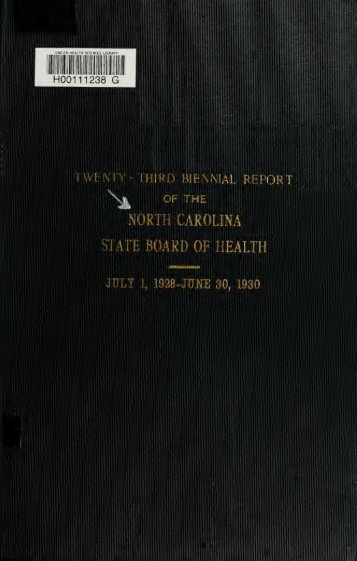 Biennial report of the North Carolina State Board of Health [serial]