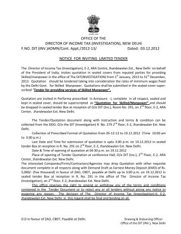 OFFICE OF THE DIRECTOR OF INCOME TAX (INVESTIGATION ...