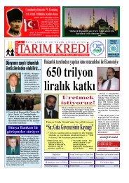 “Su; Gıda Güvencesinin Kaynaǧı” - Tarım Kredi Kooperatifleri