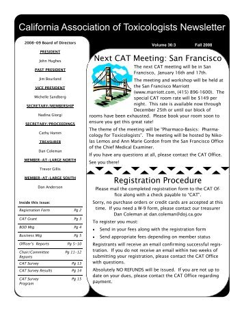 CAT Survey - California Association of Toxicologists