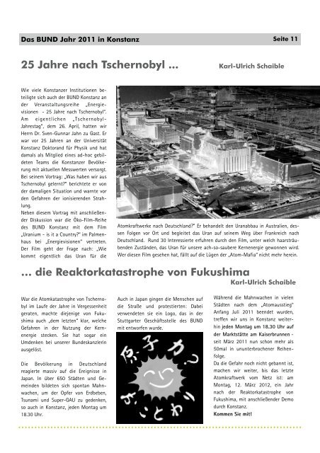 Jahresbericht 2011 Teil 2 - BUND Konstanz