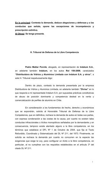 Contestación INDALUM.pdf - Concurso Publico TDLC