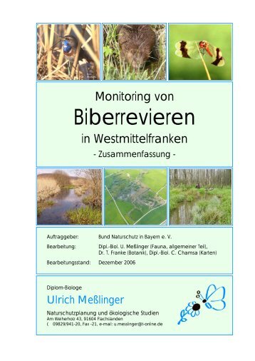 Monitoring von BiberlebensrÃ¤umen in Westmittelfranken