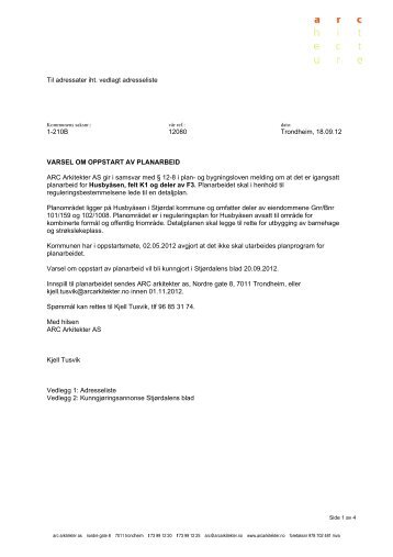 Varslingsbrev oppstart regulering.pdf - StjÃƒÂ¸rdal kommune