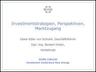 Investmentstrategien, Perspektiven, Marktzugang - Scope-Zertifikate