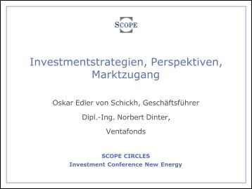 Investmentstrategien, Perspektiven, Marktzugang - Scope-Zertifikate