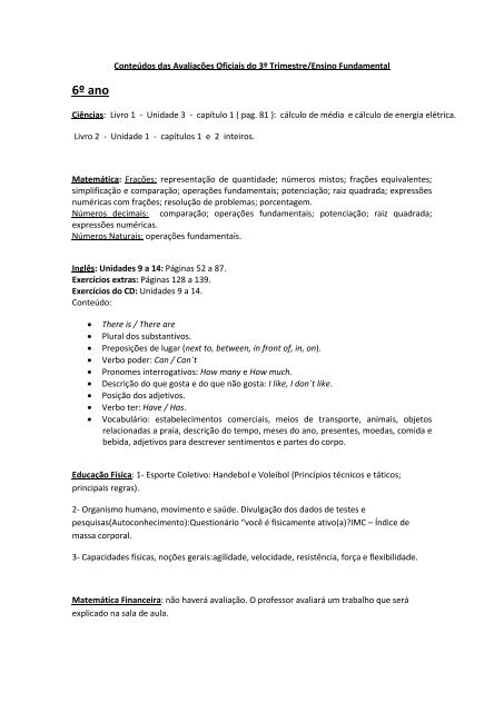 7º Ano 3º Tri, PDF, Assunto (gramática)