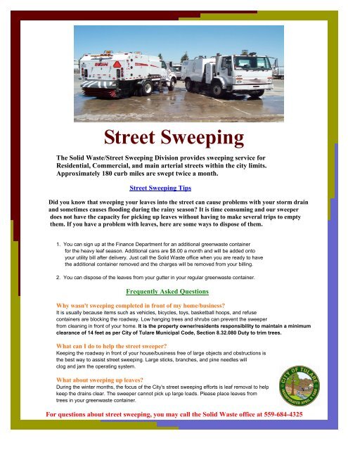 Street Sweeping - City of Tulare
