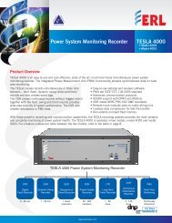 TESLA 4000 Data Sheet - ERLPhase Power Technologies Ltd.