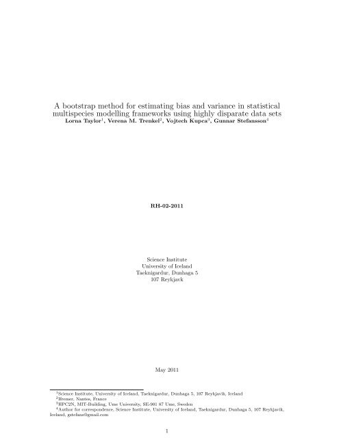 A bootstrap method for estimating bias and variance in statistical ...