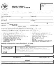 Application / Affidavit for City of Largo Business Tax Receipt