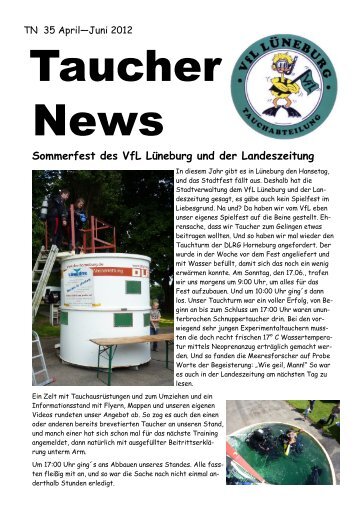 Taucher News - bei den Tauchern des VfL Lüneburg