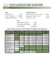 Nevada Agricultural Overview - National Agricultural Statistics Service