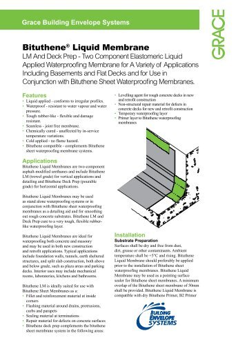 BitutheneÂ® Liquid Membrane - W.R. Grace - Grace Construction ...