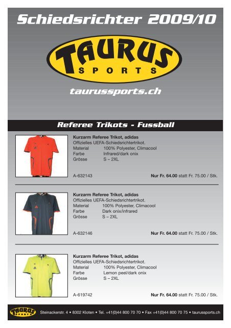 Schiedsrichter 2009/10 - TAURUS SPORTS Kloten