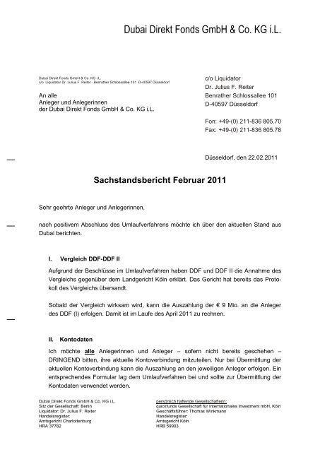 DDF I Sachstandsbericht 02/2011