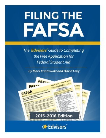 filing the fafsa 2015 2016 edition